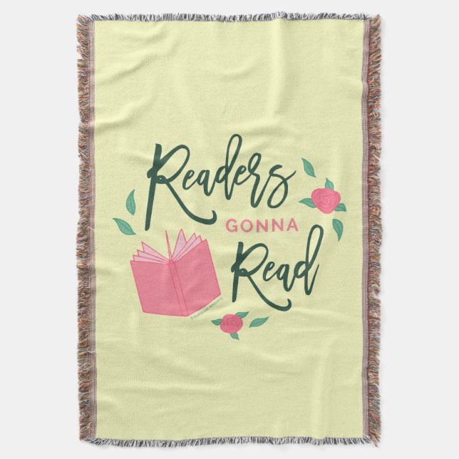 Floral Readers Gonna Read Bookish Throw Blanket (Front Vertical)