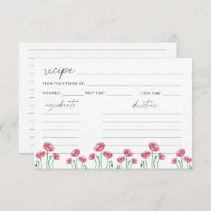 Floral recipe card