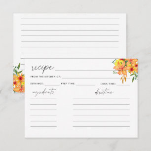 Floral recipe card