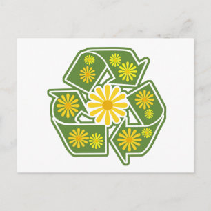 Floral Recycle Sign Postcard