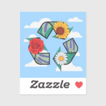 Floral Recycling Symbol | Eco-Friendly Nature