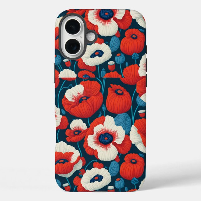 Floral red and white flower partner Case-Mate iPhone case (Back)