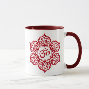 Floral Red Aum Design Mug