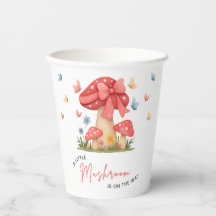 Floral Red Bow A Little Mushroom Baby Shower