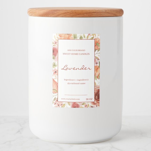 Floral red brown ingredients product    food label (Front)