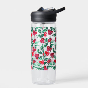 Floral Red Color Flowers Pattern-56698 Water Bottle