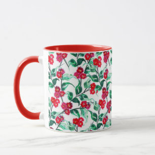 Floral Red Colour Flowers Pattern-56698 Mug