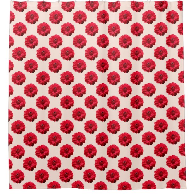 Floral Red Dahlia Photo Shower Curtain (Front)