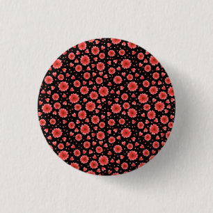 Floral Red Flowers Pattern-23321 3 Cm Round Badge