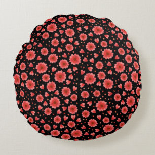 Floral Red Flowers Pattern-23321 Round Cushion