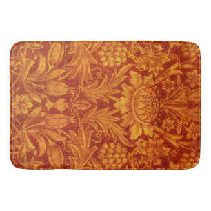 Floral Red & Golden Yellow Wm Morris Bath Mat