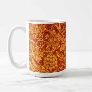 Floral Red & Golden Yellow Wm Morris Design Coffee Mug