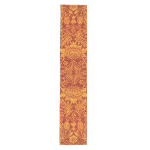Floral Red & Golden Yellow Wm Morris Design Medium Table Runner