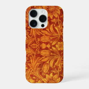 Floral Red & Golden Yellow Wm Morris iPhone 16 Pro Case