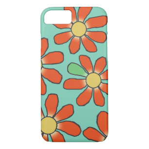 Floral Red Graphical on any Colour iPhone 8/7 Case