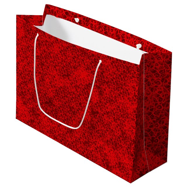 Floral Red Inprint Large Gift Bag (Front Angled)