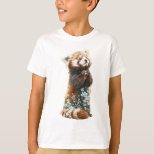 Floral Red Panda Dream Kids T-Shirt