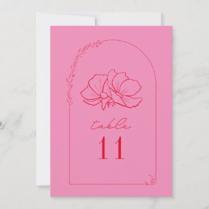 Floral Red + Pink Wedding Invitation