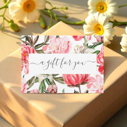 Floral Red Pink White Business Gift Certificate