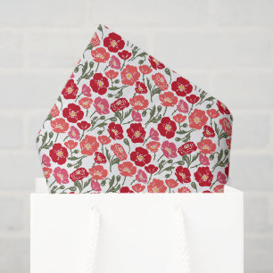 Floral Red Poppies Tissue Paper