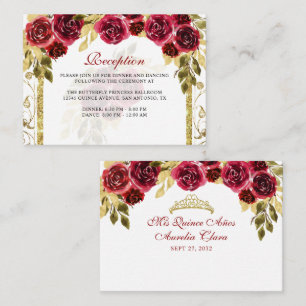 Floral Red Roses Gold Arch Quinceañera Enclosure