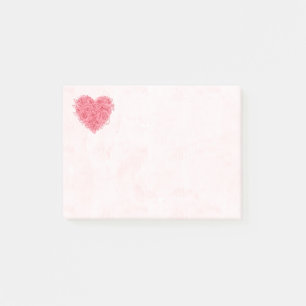 Floral Red Roses Heart Pink Grunge Distresses Post-it Notes
