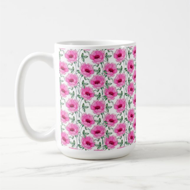 Floral Red Roses Pattern-55501 Coffee Mug (Left)