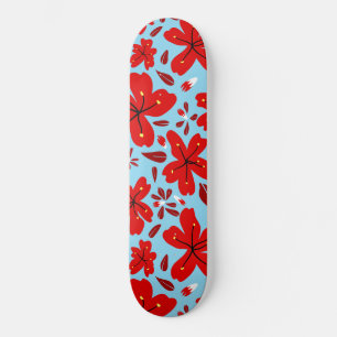 Floral Red Skateboard