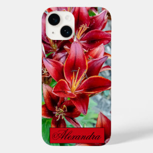 Floral Red Stargazer Lily Photography Case-Mate iPhone 14 Case