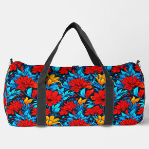 Floral Red yellow Flowers Pattern-13075 Duffle Bag