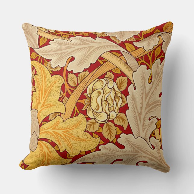 Floral Red Yellow Vintage Cushion (Front)