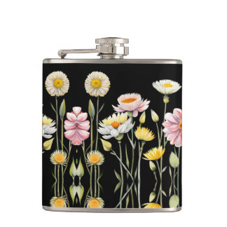 Floral Reflections  Hip Flask