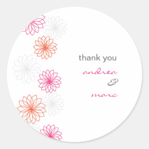 Floral Reflections Round Thank You Sticker