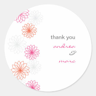 Floral Reflections Round Thank You Sticker
