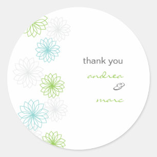 Floral Reflections Round Thank You Sticker