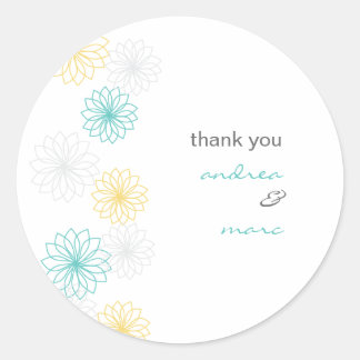 Floral Reflections Round Thank You Sticker