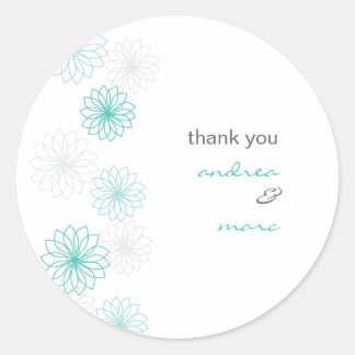 Floral Reflections Round Thank You Sticker