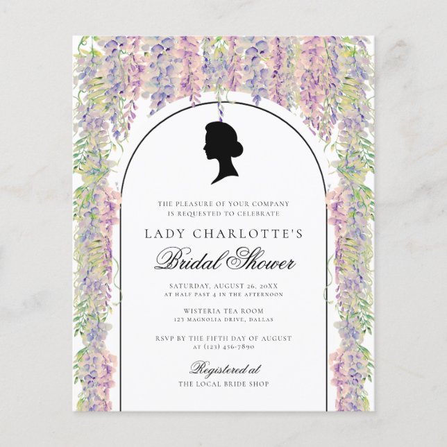 Floral Regency Elegant Bridal Shower Flyer (Front)