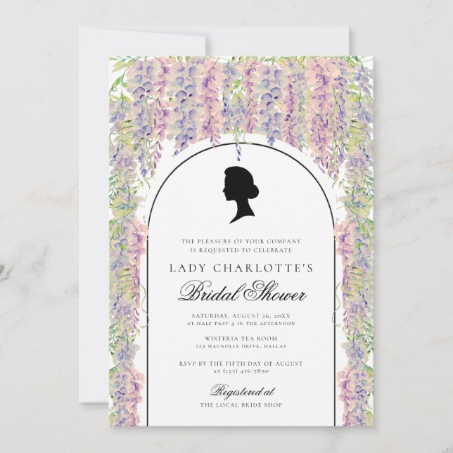 Floral Regency Elegant Bridal Shower Invitation (Front)
