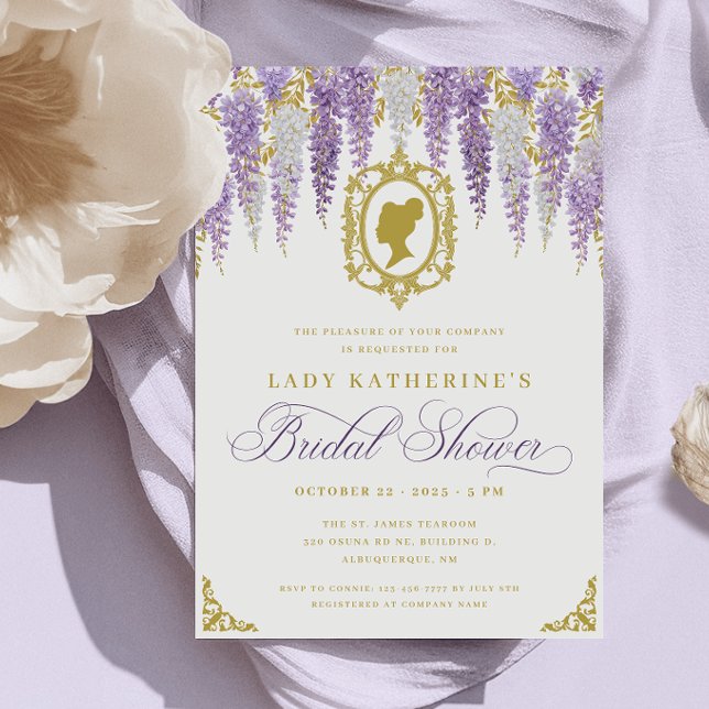 Floral Regency Era Bridal Shower Invitation (Creator Uploaded)