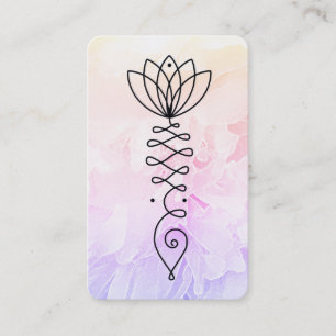 *~* Floral Reiki Yoga Heart Peony Flower Lotus Business Card