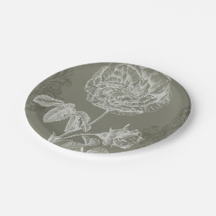 Floral Relief I Paper Plate