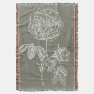 Floral Relief I Throw Blanket