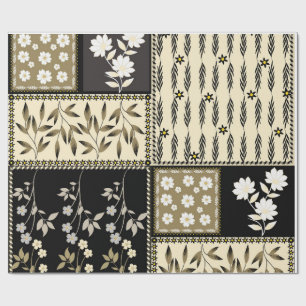 Floral repeating seamless pattern textured wrapping paper