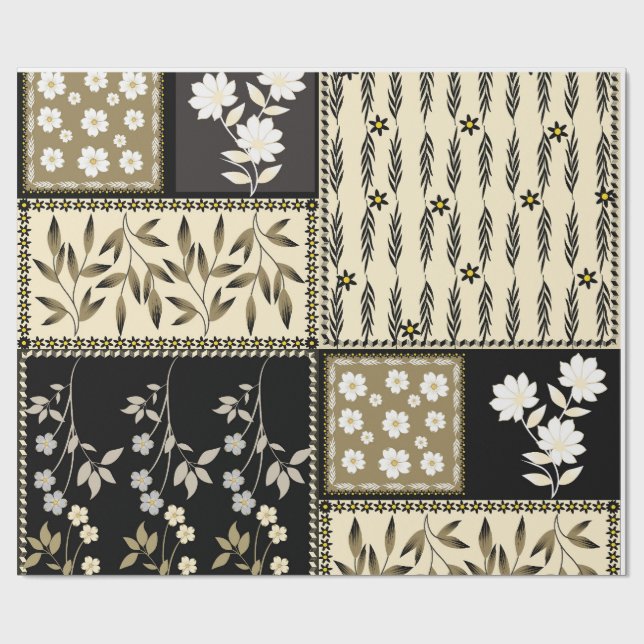 Floral  repeating seamless  pattern textured  wrapping paper (Flat)