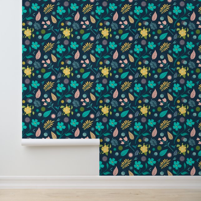 Floral Repetitive Pattern Wallpaper (Application)