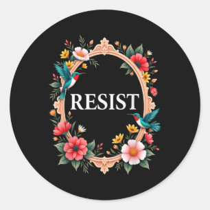 Floral Resist Trump _2 Classic Round Sticker