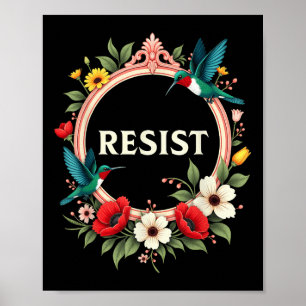 Floral Resist Trump _3 Poster