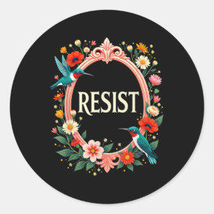 Floral Resist Trump _4 Classic Round Sticker