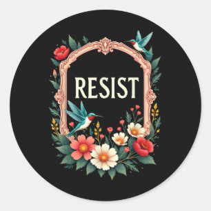 Floral Resist Trump Classic Round Sticker